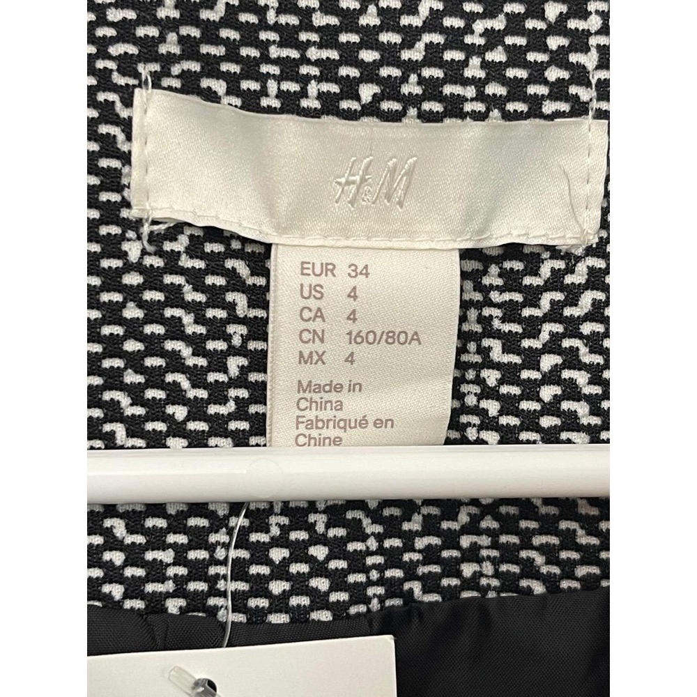 H&M Collarless Open Front Gray Jacket Women’s Size US 4 NEW WITH TAGS - Picture 3 of 9